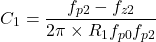 \[{C}_{1} = \frac{{f}_{p2} - {f}_{z2}}{2\pi \times {R}_{1}{f}_{p0}{f}_{p2}} \]