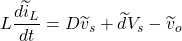 \[L\frac{d{\widetilde{i}}_{L}}{dt} = D{\widetilde{v}}_{s} + \widetilde{d}{V}_{s} - {\widetilde{v}}_{o}\]